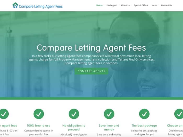 Compare Letting Agent Fees Website Design