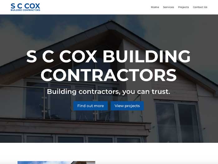 S C Cox Building Contractors Website Design