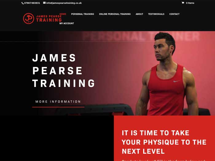 James Pearse Training Website Design