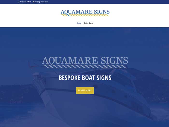 Aquamare Signs Website Design