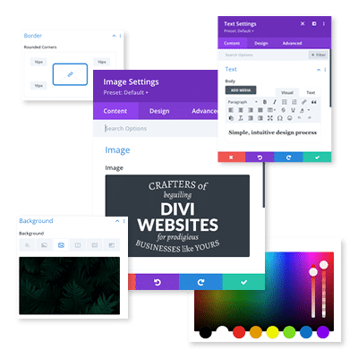 An example of Divi's easy to edit visual builder