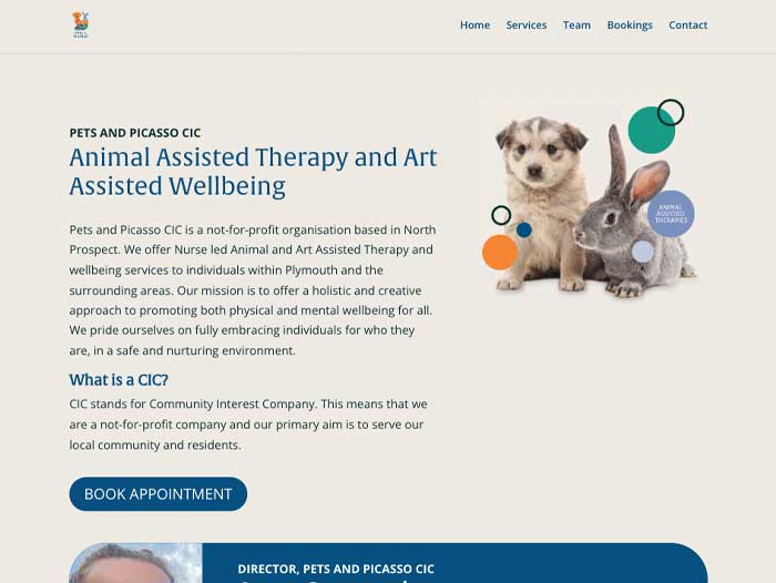 Pets and Picasso Website Design
