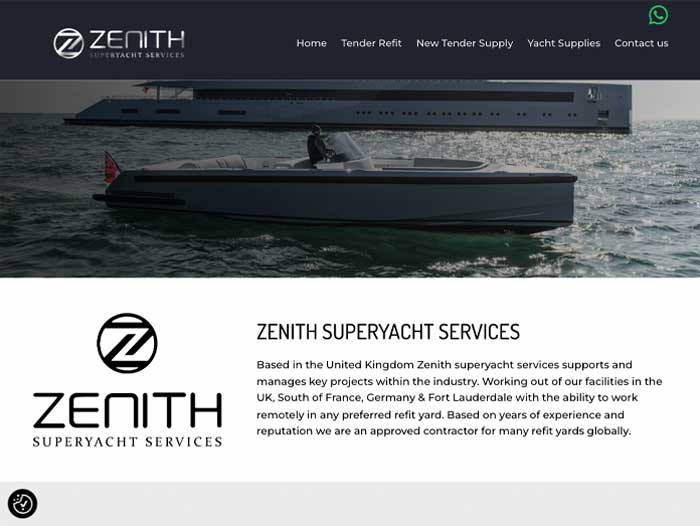 Zenith Superyachts Website Design