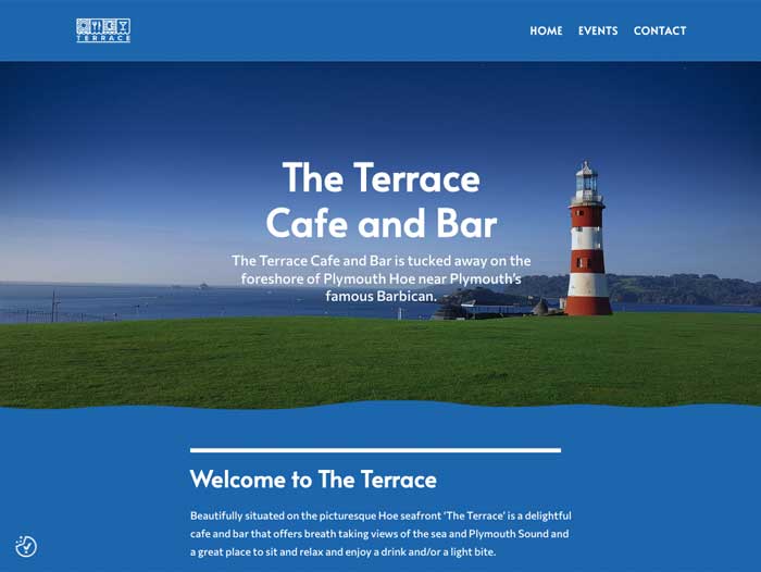 The Terrace Cafe and Bar website design